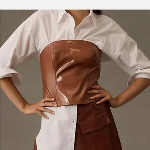 Anthropologie Brown Strapless Tube Top